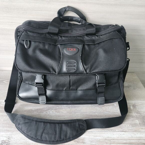 Tumi T-Tech T2 Carry On Expandable Nylon Ballistic Laptop Briefcase Bag w/ Strap - Picture 1 of 16